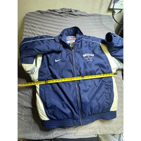 Vintage Nike NFL Pro Line Dallas Cowboys Puffer Jacket Navy Blue XL H60106 TMS - Picture 11 of 11